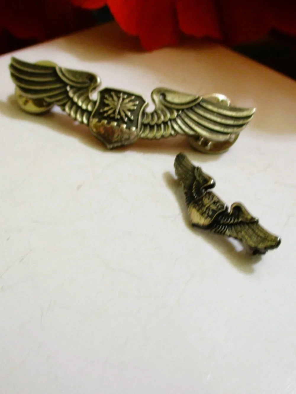 USAF Enlisted Navigator Wing Pair: Sterling Silver NS Meyer